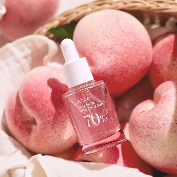 Anua Peach 70% Niacin Pink Serum Korean Skincare Glow, Discoloration & Acne Safe - Picture 1 of 6